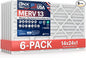 BNX TruFilter 14x24x1 Air Filter MERV 13 (6-Pack) - MADE IN USA - Electrostatic Pleated Air Conditioner HVAC AC Furnace Filters for Allergies, Pollen, Mold, Bacteria, Smoke, Allergen, MPR 1900 FPR 10