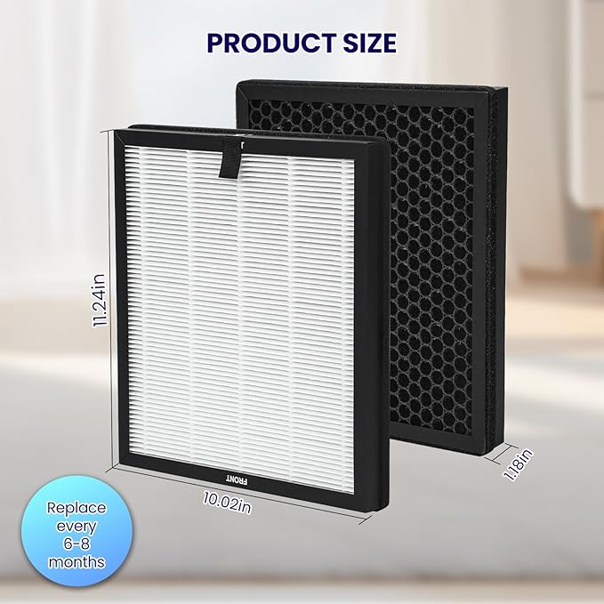 AP303 AP304 Replacement Filters 2 Pack, Compatible with DAYETTE AP303/AP304 Air Purifier, and Compatible with FRESHDEW AP303/AP304 Air Purifier, including H14 HEPA Layer and Activated Carbon Layer