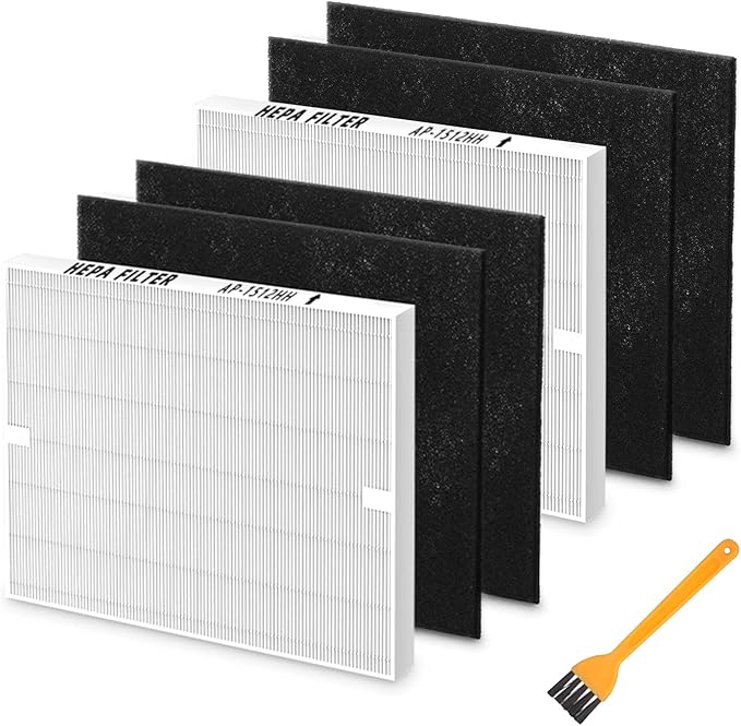 AP-1512HH Air Purifier Replacement Filter Set for Coway Airmega AP-1512HH and and Airmega 200M air Purifier, 2 HEPA and 4 Carbon Filters