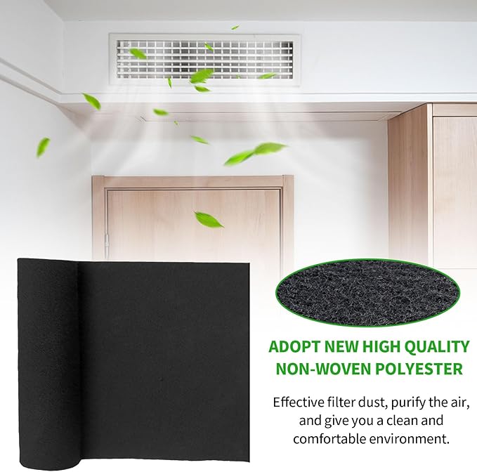 Activated Carbon Filter Carbon Air Pre Charcoal Hepa AC Vent Carbon Fabric Air Sheet for Air Purifiers (50 x 16 x 0.2)