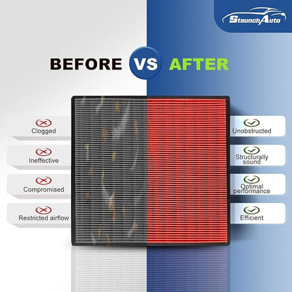Engine & Cabin Air Filter for RAV4 19-25, Camry 18-24, Avalon 2021, Highlander 20-26, Avalon 19-22, ES350 19-25 2.5L 3.5L Air filter for Car Replacement CF12157 CA12377 Automotive-2 Pack
