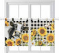 Retro Sunflowers Kitchen Curtains 36 Inch Length, Small Window Curtains Tab Top, Farmhouse Floral Cow Butterfly Black Plaid Light Filtering Short Window Treatments Tier Drapes 27.5"x36" 2 Panel