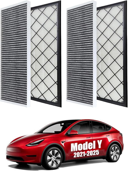 Model Y External Hepa Air Filter with Activated Carbon, External Air Recirculation,Replacement Air Filter Comptatible with Tesla Mode y and model y juniper accesories (Model y-out-airfilter-OE)