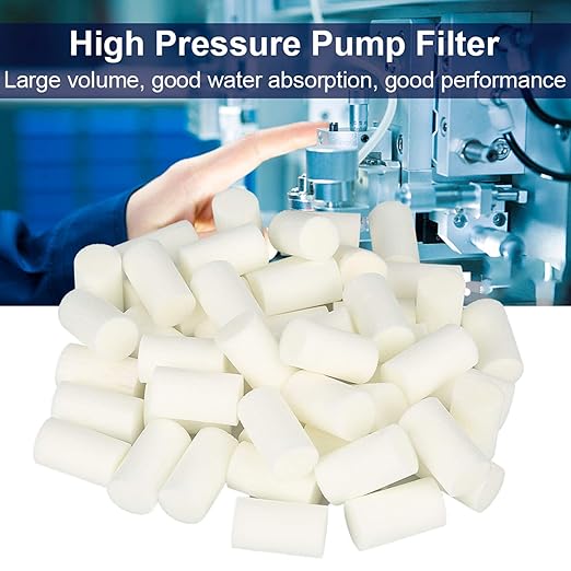 High Pressure Pump Filter Element Part 50Pcs Electric Water Filters Pump Prefilter Replacement PCP Compressor Cotton Pre Filter for Electric Air Compressor Part