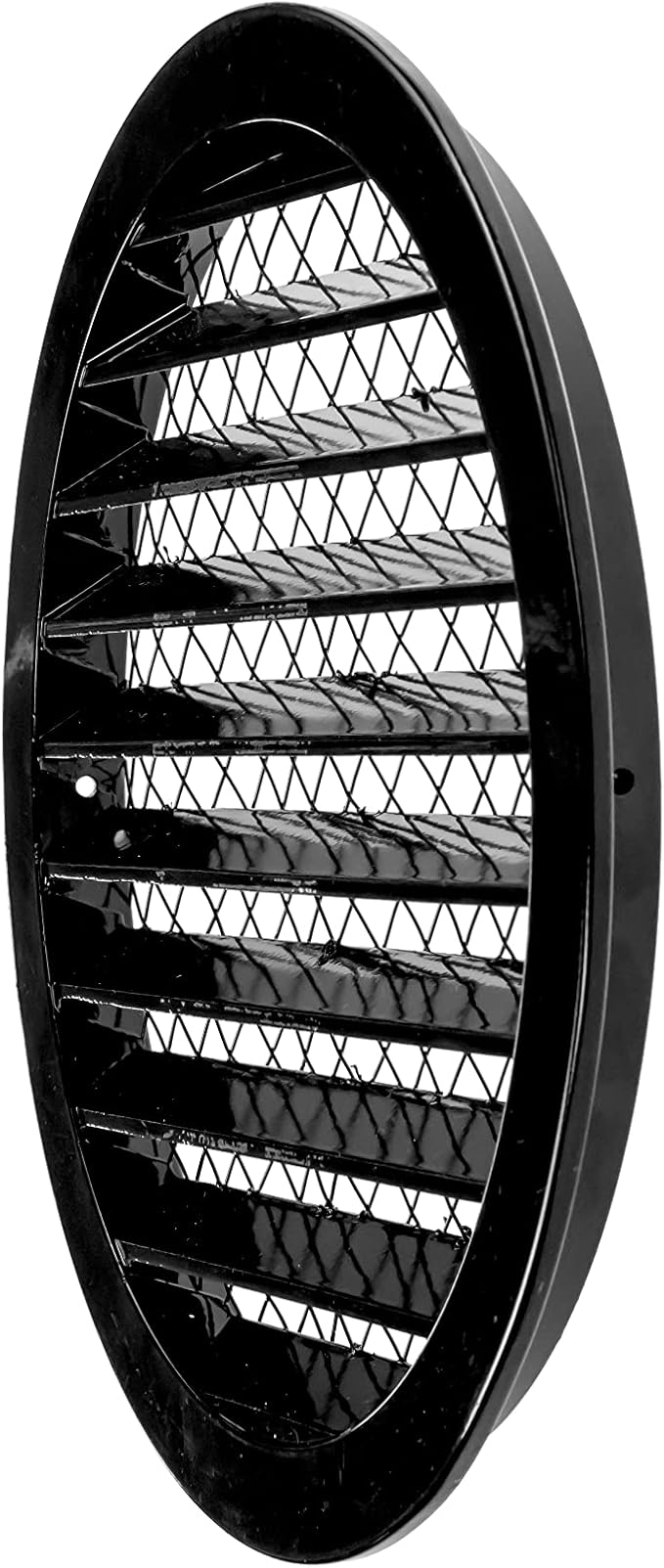 Repa Market 10" Inch Aluminum Black Soffit Air Vent Cover - Louvered Round Gable Vent with Mesh Screen - Exhaust/Intake Ventilation Grill for House, Attic, Bathroom - Outdoor Metal Duct Grate