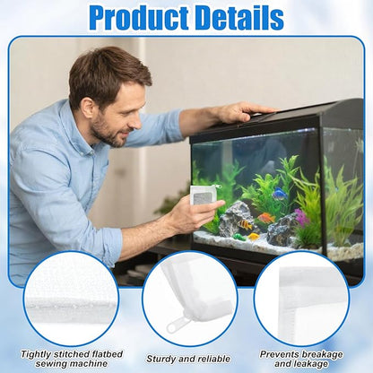 15 Pcs Aquarium Filter Media Bags, Fine Mesh Filter Bags with Plastic Zipper, Reusable Polyester Net Bag for Activated Carbon, Bio Balls, Ceramic Rings, Fresh Saltwater Tanks (2.4" x 4")