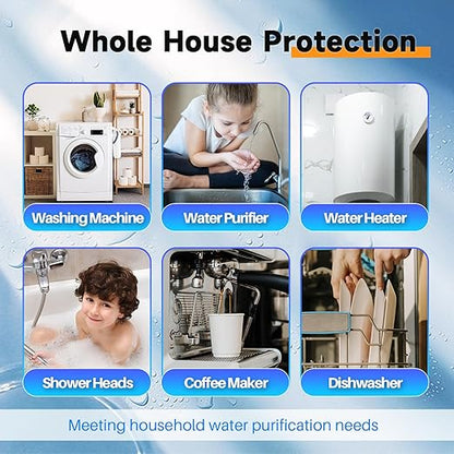 PUREPLUS 1-Stage Whole House Water Filter, with Iron Manganese Reducing Water Filter, 10"x4.5" Cartridge Universal Housing, Pre-Filtration System for Well Water, 1" NPT Port, Pressure Release