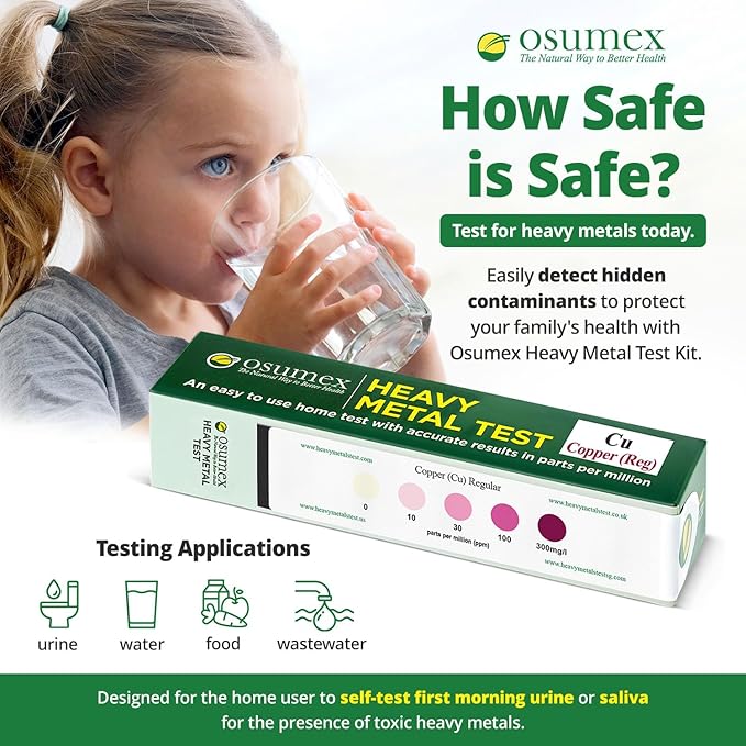 Heavy Metal Test Copper Test Kit Regular 1 Pack - at Home Water Testing Kits for Drinking Water, Heavy Metal Test Kit Water Tester, Copper Water Testing Kit for Water, Food, Urine, & Other Materials