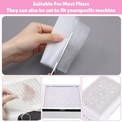 100 Pcs Nail Dust Collector Filter No-Spilling Filters Replacement Paper Disposable Dust Filters For Most Of Machine Vacuum Collector For Salon Nail Supplies Accessories(White)