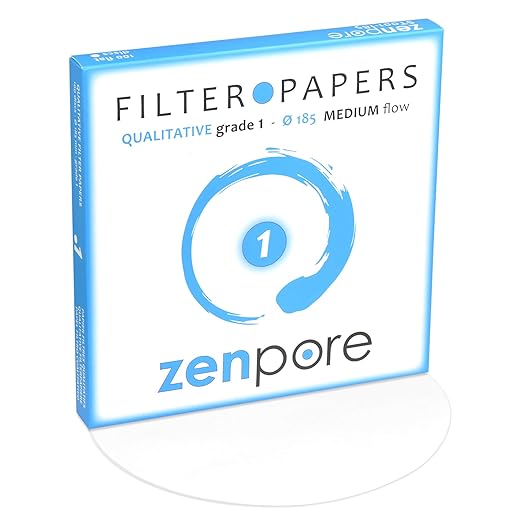 Filter Paper 18.5 cm Lab Qualitative Filter Paper for Chemistry, Standard Qualitative Grade 1-Medium Flow 185 mm(100 Discs)