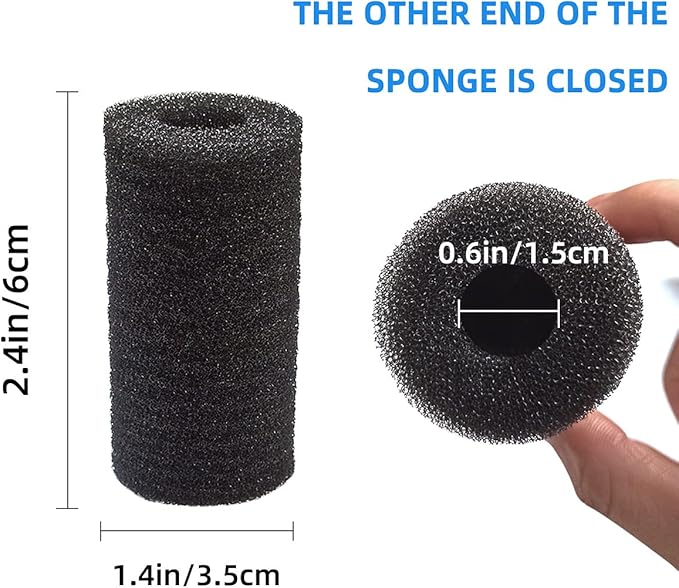 yuntop 6pcs Pre-Filter Sponge, Pre Filter Foam Sponge Roll for Aquarium Fish Tank (6 x 3.5cm /2.4x1.4 inch)