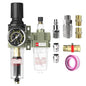 Auto Drain NPT 1/4 Air Regulator with Gauge,Air Compressor Water Separator with Accessories,Pneumatic Compressed Air Filter Pressure Oil Trap