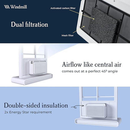 Windmill Window Air Conditioner - Quiet & Smart, Easy Install, Voice-Enabled, Remote & App Control AC Unit - 6,000 BTU