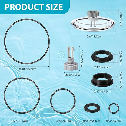 SF80110-1 Leaf Trap Cover Lid with O-Rings & Valve Sand Filter Pump Seal Gasket Parts Compatible with 12 Inch Sand Filter Pump (Pump Flow Rate: 2, 100 GPH) NOT Fit for 14 & 16 Inch