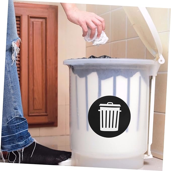 DOITOOL 12pcs Trash Can Recycling Labels Garbage Bin Stickers for Easy Waste Sorting Self-Adhesive Decals for Indoor Outdoor Use
