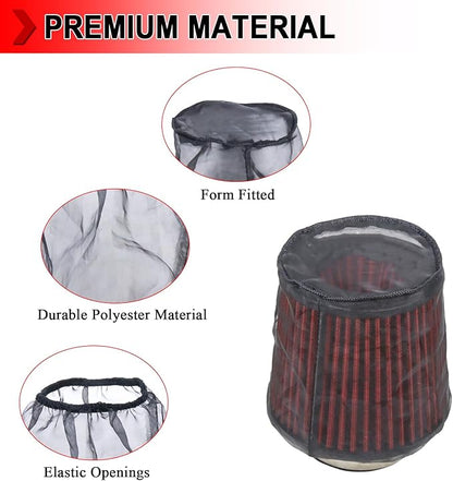 Universal Air Filter Cover, Air Filter Wrap for Motorcycle Car Air Intake Filter Protective Cover Dustproof Waterproof Universal Accessories (Filter S), Pack of 4
