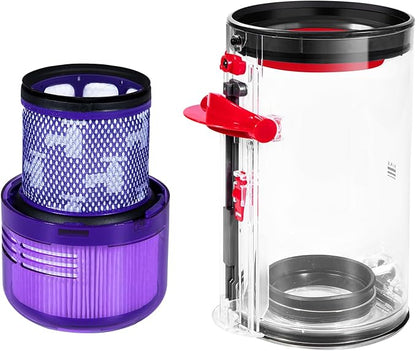 Upgraded Canister Replacement Compatible With Dyson V11 Torque Drive V11 Animal V11 Complete V11 V15 Extra V15S Detect Submarine SV14 SV15 SV22 Vacuum Dust Bucket Filter Attachments Parts 965443-01