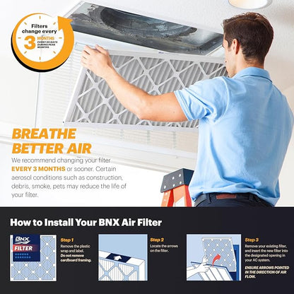 BNX TruFilter 10x30x1 Air Filter MERV 11 (4-Pack) - MADE IN USA - Allergen Defense Electrostatic Pleated Air Conditioner HVAC AC Furnace Filters for Allergies, Dust, Pet, Smoke, Allergy MPR 1200 FPR 7