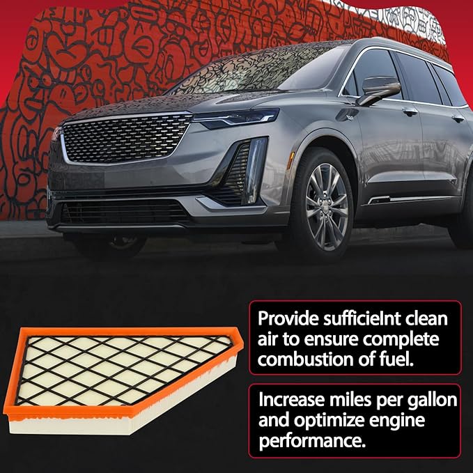 A3212C Engine Air Filter Kit Fit for 2018-2023 Chevy Traverse/ 2019-2023 Chevy Blazer/ 2017-2023 GMC Acadia/ 2018-2023 Buick Enclave/ 2017-2023 Cadillac XT5 A3212C 23321606