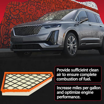 A3212C Engine Air Filter Kit Fit for 2018-2023 Chevy Traverse/ 2019-2023 Chevy Blazer/ 2017-2023 GMC Acadia/ 2018-2023 Buick Enclave/ 2017-2023 Cadillac XT5 A3212C 23321606