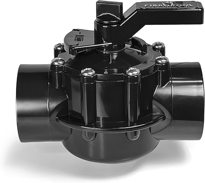 Fibropool Swimming Pool Inline Diverter Valve - 1 1/2 Inch-2 Way Posi-Seal & Non Lube Replacement Valve for Pools & Spas Posi-Close Slip Valve, PTFE Seal, CPVC Body, Heaters,Chlorine &Salt Systems