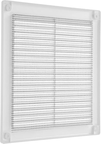Vent Systems 6'' x 6'' Inch White Soffit Vent Cover - Pack of 100 - Flat Square Air Vent Louver - Grille Cover - Built-in Insect Screen - HVAC Vents for Bathroom, Home Office, Kitchen 6x6 Inch