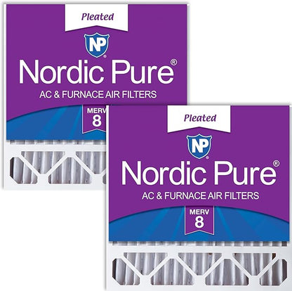 Nordic Pure 20x20x5 (Actual Size: 19 5/8 x 19 7/8 x 4 3/8) Honeywell/Lennox Replacement MERV 8 Air Filters 2 Pack