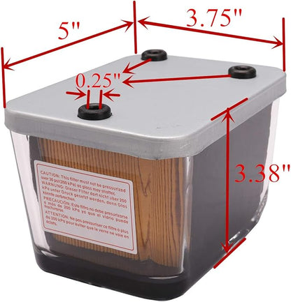 iFJF AR50041 Snap-on Fuel Filter Replacement for John Deere 20 30 40 50 55 Series Tractor with Transparent Bowl 40 Micron 820 930 1035 1120 1350 1520 2150 2355 2450 3150 Replace WK13001 (2Pcs)
