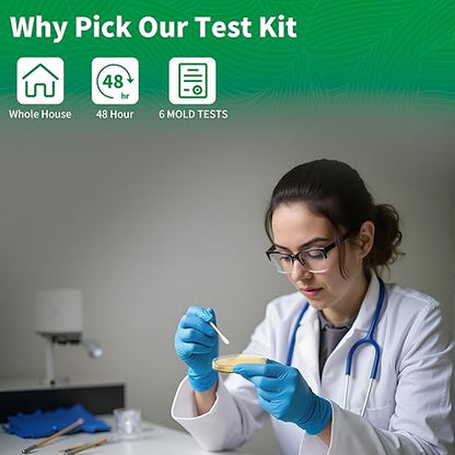 Mold Test Kit for Home - 1 Simple Mold Test kit,Test HVAC System,Surfaces & Indoor Air Quality,DIY Mold Detector at Home,Includes Detailed Mold Identification Guide,air Tester