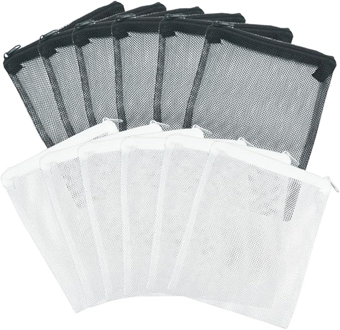 Aquarium Media Mesh Filter Bags with Zipper - Reusable for Activated Carbon & Ceramic Rings