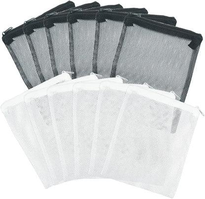 Aquarium Media Mesh Filter Bags with Zipper - Reusable for Activated Carbon & Ceramic Rings