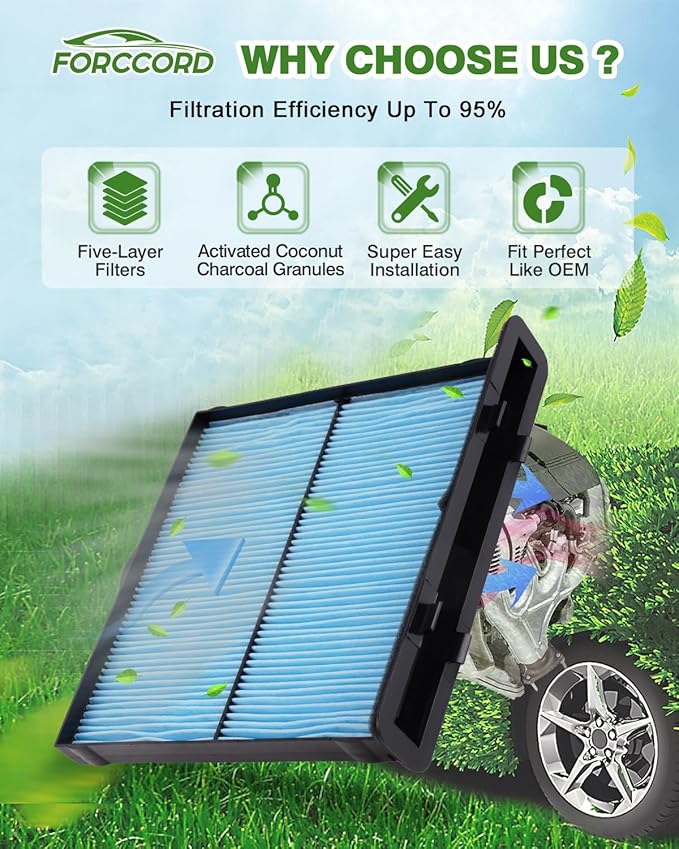 Cabin Air Filter and Engine Air Filter Fit for Subaru Forester 2.5L 2026 2025 2024 2023 2022 2021 2020 2019 Activated Carbon Cabin Filter Replacement 72880-FL000 16546AA16A Accessories