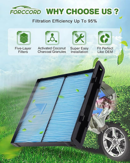Cabin Air Filter and Engine Air Filter Fit for Subaru Forester 2.5L 2026 2025 2024 2023 2022 2021 2020 2019 Activated Carbon Cabin Filter Replacement 72880-FL000 16546AA16A Accessories
