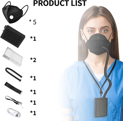 Electric Wearable Air Purifier Maskes,Air Supply,With HEPA Filter,for Dust Work,Painting, Machine Polishing, Welding