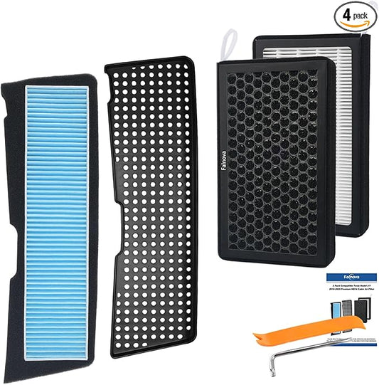 Compatible with Tesla Model 3 2021-2025 Front Trunk & Cabin Air Filter Kit — Includes Tools & Guide