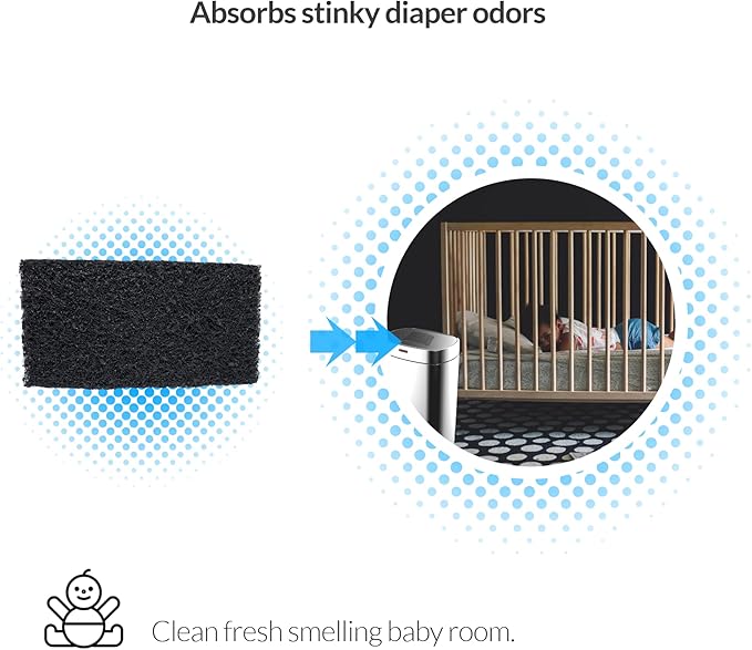 Biodefensor Carbon Odor Filter Compatible with Itouchless Trash Cans - Made in USA - Absorbs Odors, Stink, Diaper Smells & Garbage Deodorizer Eliminator, 4-Pack