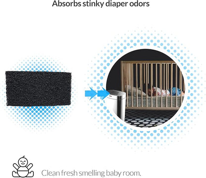 Biodefensor Carbon Odor Filter Compatible with Itouchless Trash Cans - Made in USA - Absorbs Odors, Stink, Diaper Smells & Garbage Deodorizer Eliminator, 4-Pack