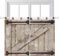 Farmhouse Wood Grain Kitchen Curtains 45 Inch Length, Short Cafe Window Curtains Tab Top, Vintage Country Barn Gate Brown Light Filtering Window Treatments Tier Drapes 27.5"x45" 2 Panel
