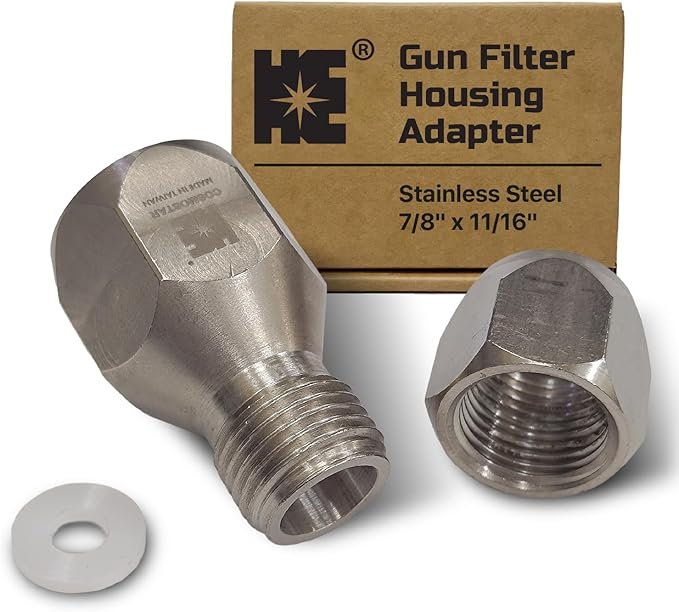Cosmostar 7/8" x 11/16" Gun Filter Housing Adapter – Tip Filter Retainer for Airless Paint Spray Guns, Compatible with 164120 or 164-120, Improves Spray Performance & Reduces Clogs
