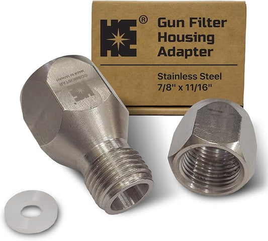 Cosmostar 7/8" x 11/16" Gun Filter Housing Adapter – Tip Filter Retainer for Airless Paint Spray Guns, Compatible with 164120 or 164-120, Improves Spray Performance & Reduces Clogs