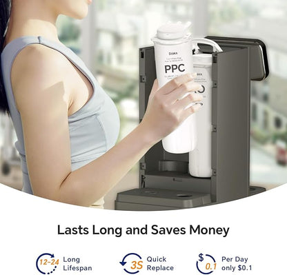Stokk E1 Reverse Osmosis Water Filter Countertop, 5 Stage RO Water Filter System with Remineralization Glass Pitcher, NSF/ANSI 58&372, Portable No Installation Water Purifier for Home Office