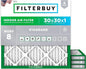 Filterbuy 30x30x1 Air Filter MERV 8 Essential Dust & Allergy Defense (4-Pack), Electrostatic Pleated HVAC AC Furnace Filters Replacement, Made in USA (Actual Size: 29.50 x 29.50 x 0.75)