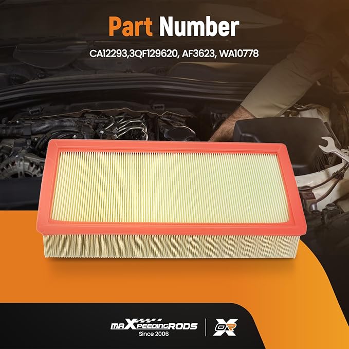 maXpeedingrods CA12293 Engine Air Filter for Volkswagen Atlas 2018-2024, Atlas Cross Sport 2020-2024, Replacement for 3QF129620, AF3623, WA10778