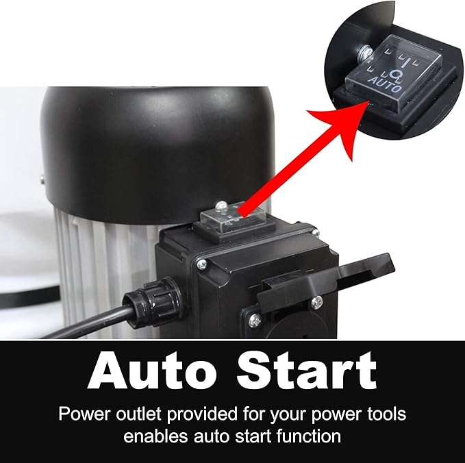 BUCKTOOL 1.2 HP Auto Start 750CFM Dust Collector with 3 Dust Collection Bag,13 Gallon and 5 PCS Reducer for Woodworking