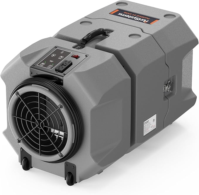 PURISYSTEMS 900 CFM Air Scrubber Commercial,Air Purifier with HEPA/Activated Carbon Filter, Ion Generator and UV-C Light, 4-Stage Filtration, Stackable, GFCI Outlet, Heavy Duty Negative Air Machine