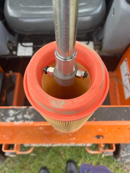 Air Filter Cleaner JUNIOR by Pete Industries, 360º rotating nozzle, Cleans 3.5"-8" ID, Made in USA- Compact Equipment Filter Cleaning Tool for Landscaping, Skid Steers, Mini Excavators, Mini Loaders +