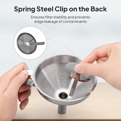 ELEGOO Stainless Steel Funnel, 3D Resin Metal Funnel with Filter and Cleaning Brush for SLA/DLP/LCD 3D Printer UV Resin