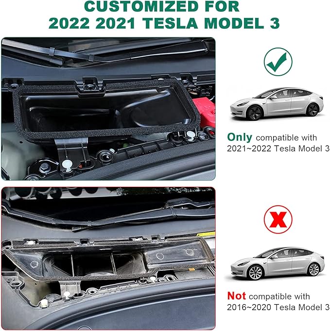 2PCS Air Intake Grille Cover + Air Intake HEPA Filter Compatible with Tesla Model 3 2023 2022 2021 Air Inlet Vent Covers A/C Internal Filter Vehicle Replacement External Accessories