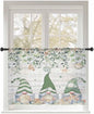 Sheer Curtains 45 Inch Length, Coastal Eucalyptus Leaf Semi Sheer Curtains Light Filtering Window Treatment, Sage Green Gnomes Starfish Privacy Voile Drapes for Living Room Bedroom 52x45 Inch