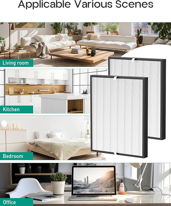 Replacement Filter Compatible with Air Doctor AD3000 AD3000M AD3000Pro Air Cleaner Purifier, Not for AD3500 Version, Include 2 High-Performance Filters